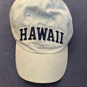 Robin Ruth Light green and navy distressed cotton Hawaii Cap Sz OS